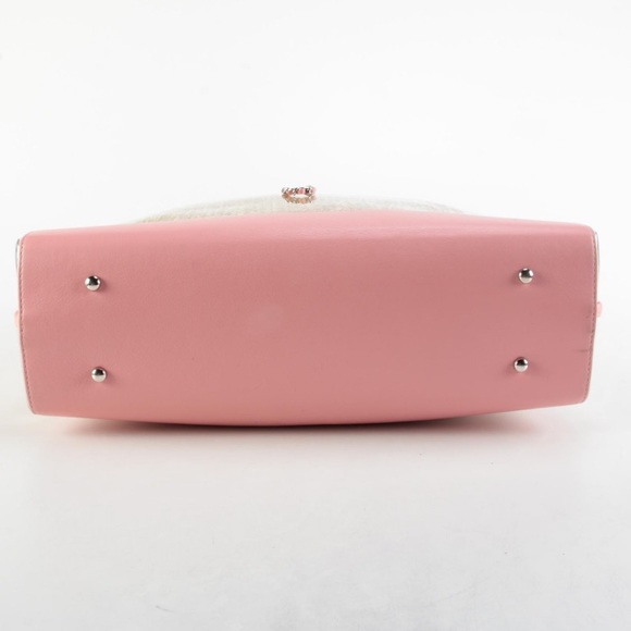 ✧ CHANEL pink leather, PVC & straw tote bag - Picture 6 of 14